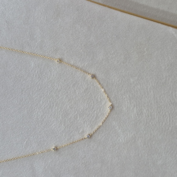 Jewelry - 0.6ct VVS1 925 Sterling Silver 14k Vermeil Gold Neckace (Closet Clearance)